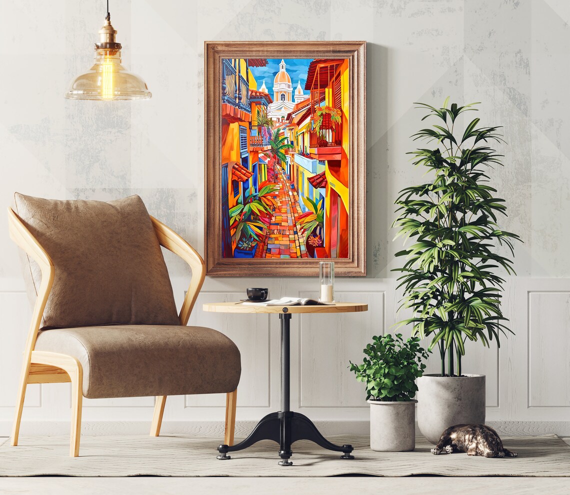 Cartagena Colombia Cityscape Travel Poster Print - Image 3
