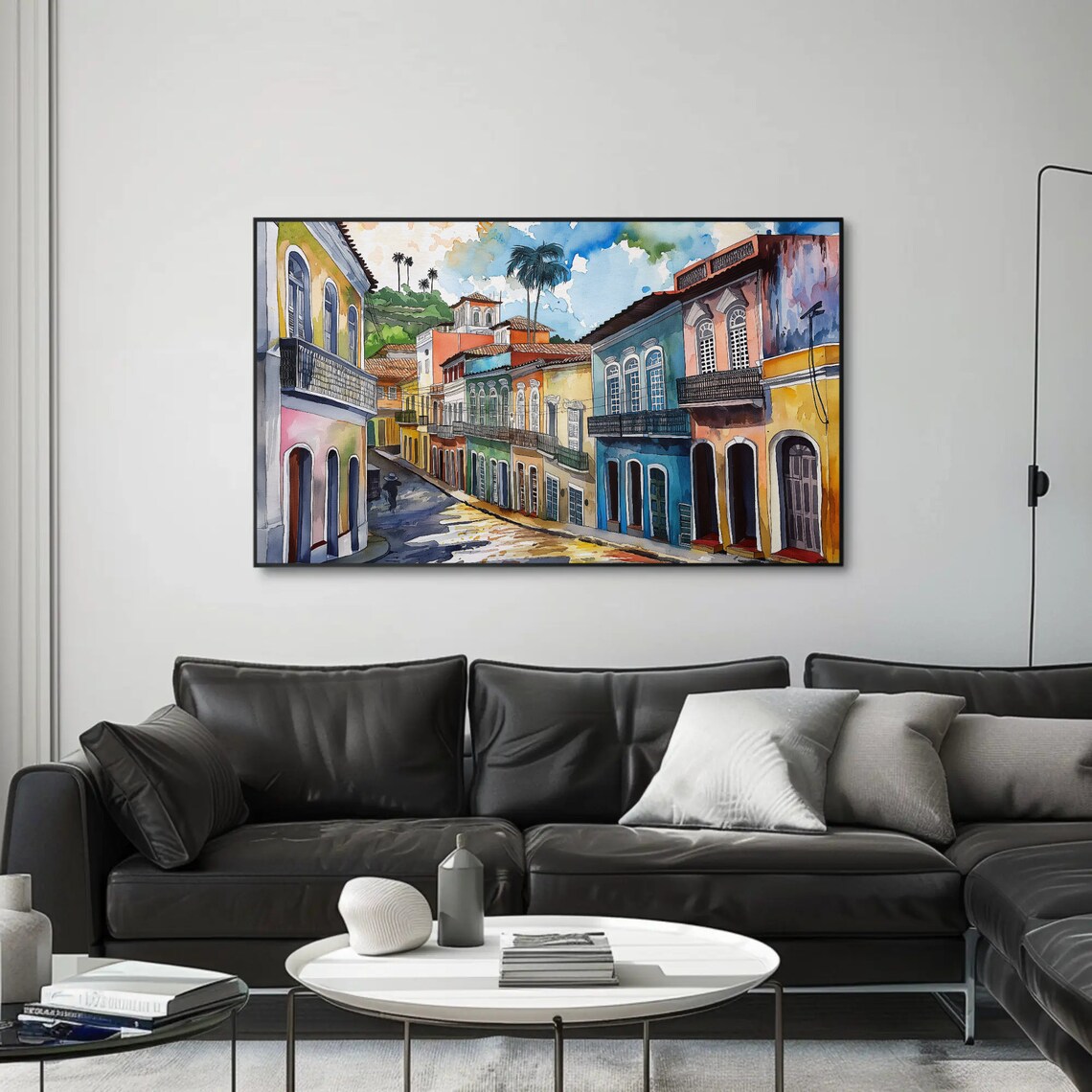 Salvador Streets Bahia Brazil Watercolor Art Print - Image 4