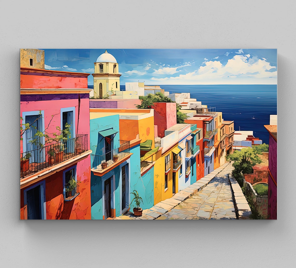 San Juan Wall Art Large Print San Juan Poster San Juan Painting San Juan Print Puerto Rico Travel Art Travel Poster