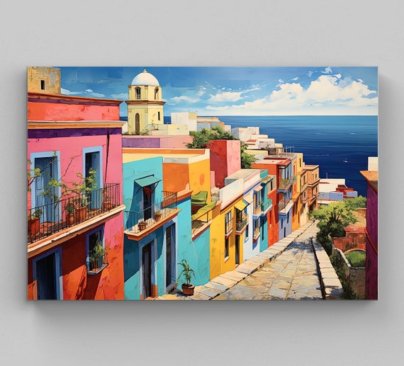 San Juan Wall Art Large Print San Juan Poster San Juan Painting San Juan Print Puerto Rico Travel Art Travel Poster