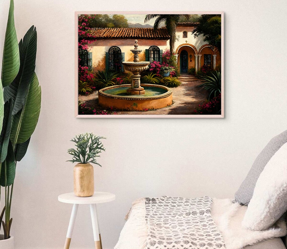 Mexican Villa Art Print, Mexican Home Wall Decor - Image 4