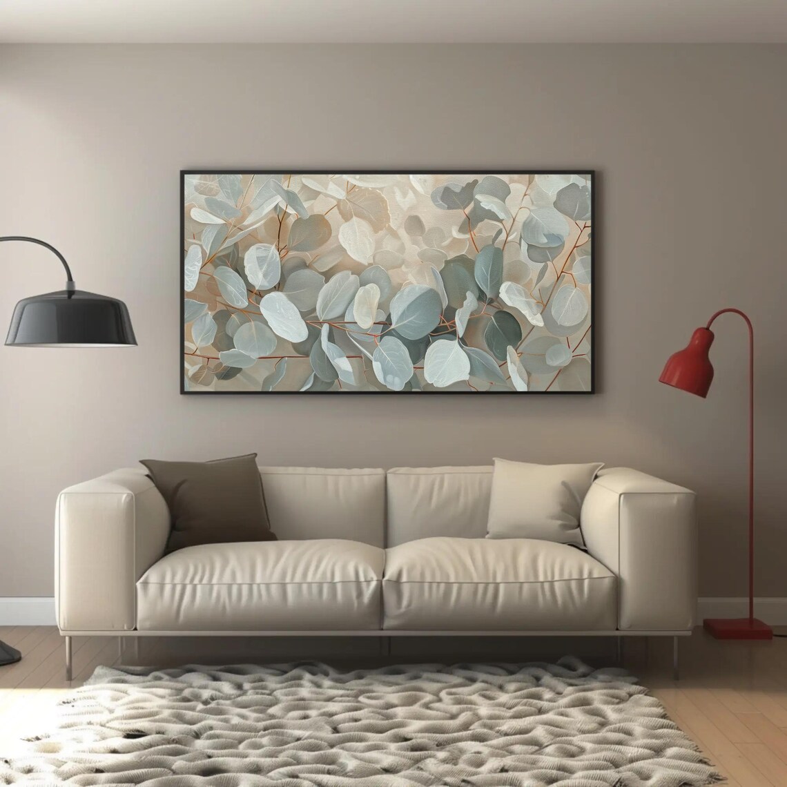 Rustic Eucalyptus Leaves, Minimalist Botanical Art Print - Image 5
