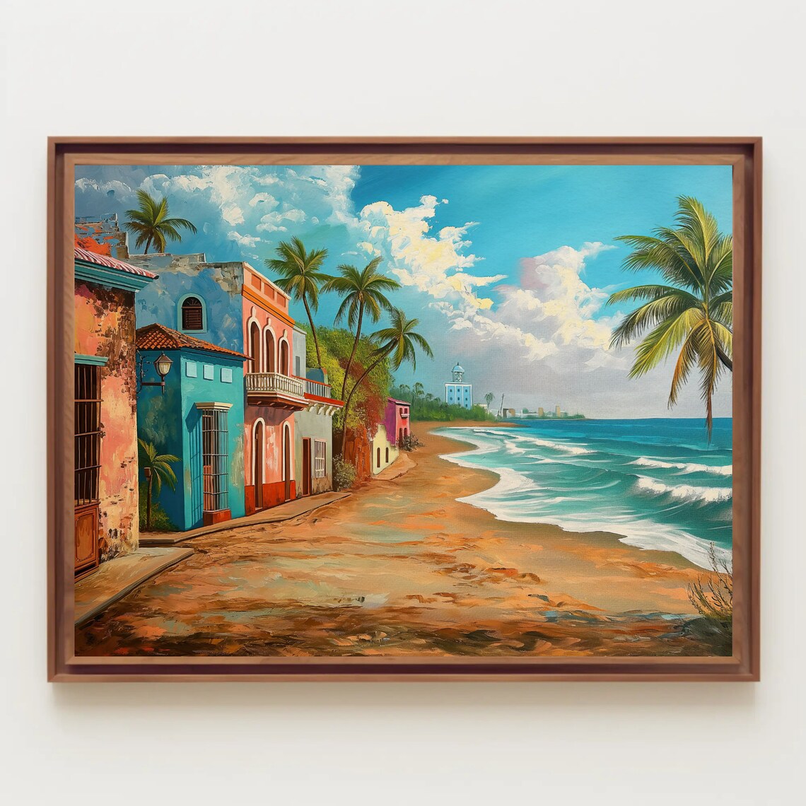 Beach Of Puerto Rico, Puerto Rican Oil Painting Art Print - Image 4