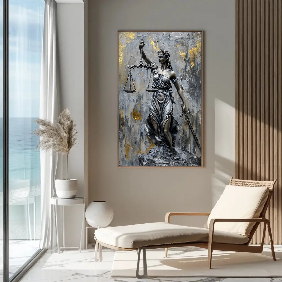 Lady Justice Painting Art Print, Legal Decor - Image 3