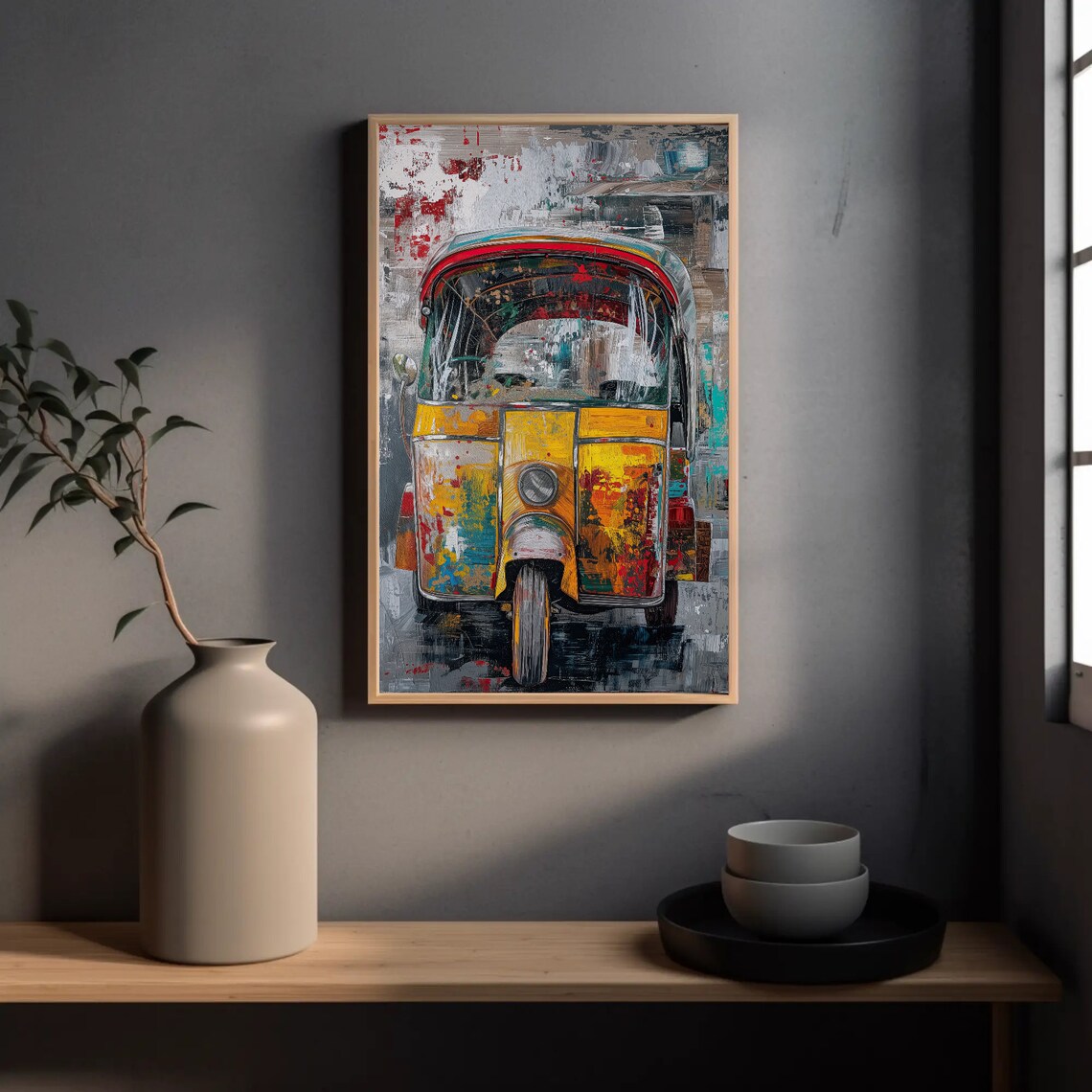 Auto Rickshaw Tuk Tuk Art Print, South Asian Decor - Image 3