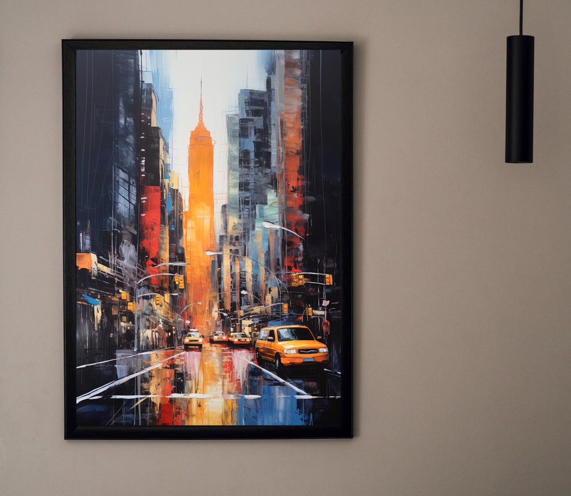 New York Wall Art New York And Poster Print New York Art New York City Poster Print New York Oil Painting Wall Decor - Image 4