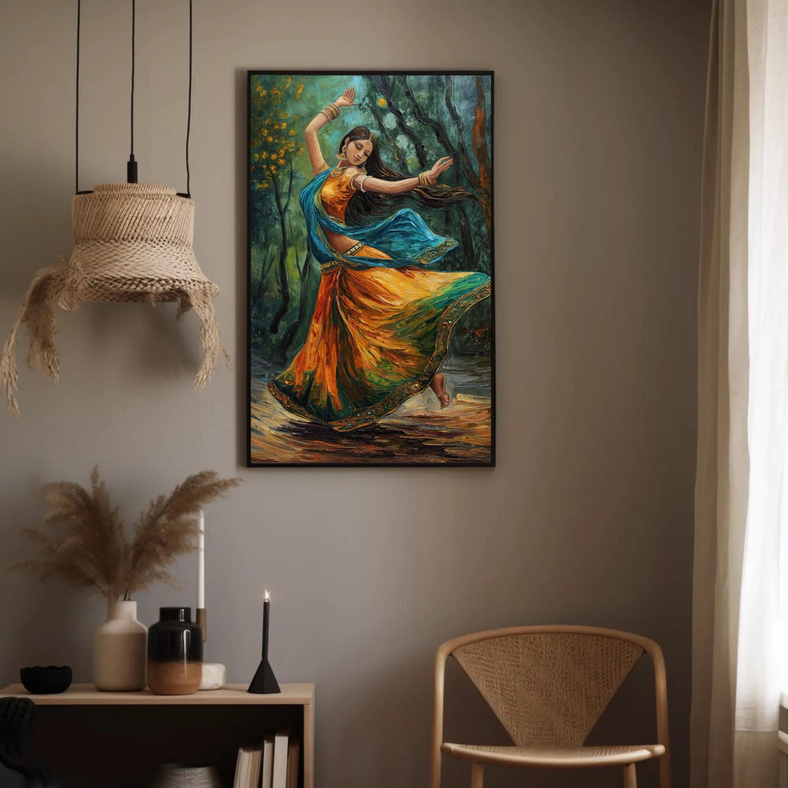 Indian Woman Dancing In A Lush Tropical Forest Clearing Poster - Image 5