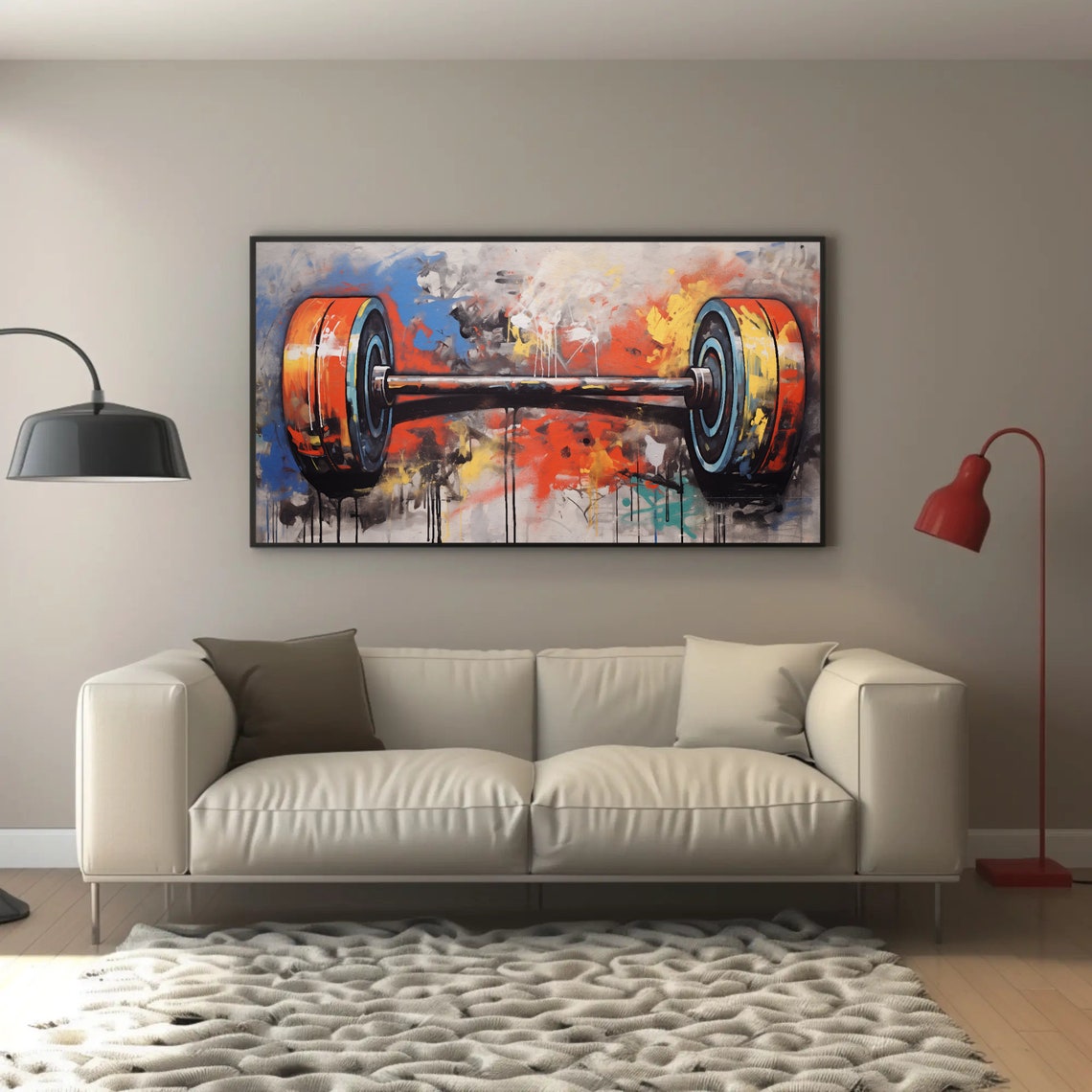 Barbell Graffiti Art Urban Gym Motivation Workout Painting Poster - Image 5