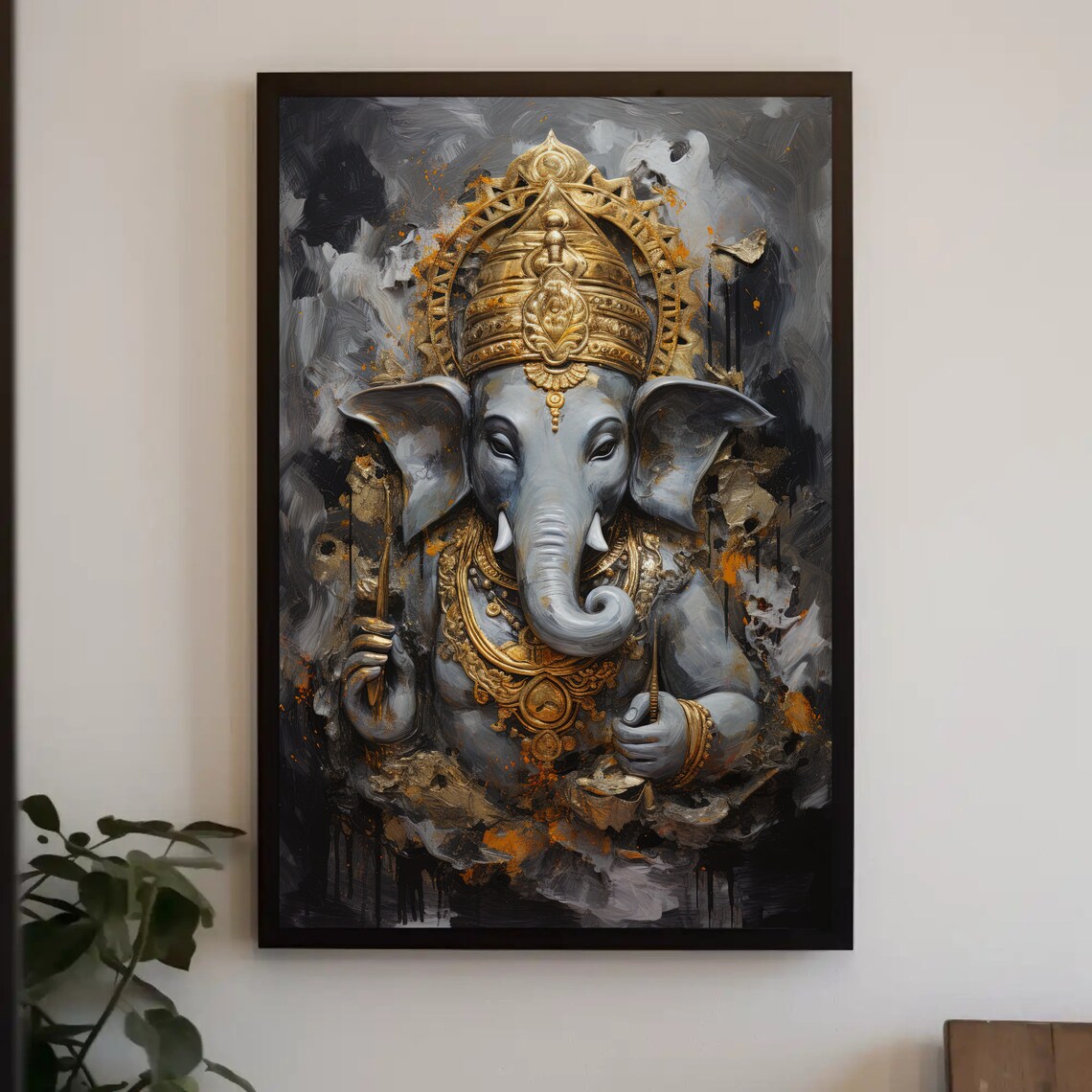 Ganesh Ji Ganesha Art Print, Hindu Wall Decor