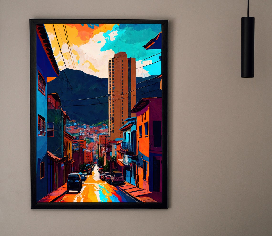Bogota Travel Print Large Colombia Wall Art Colombia Travel Poster Bogota Colombia Vibrant Wall Art Colombian Prints Colombian Gift - Image 3