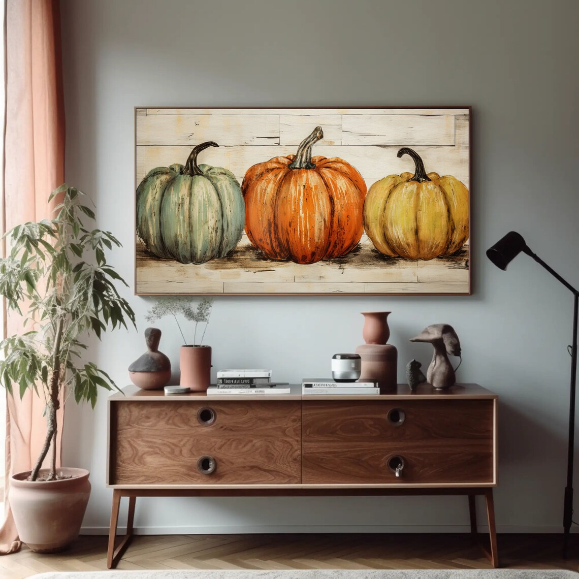 Three Pumpkins, Kitchen Dining Room Art Print - Image 5