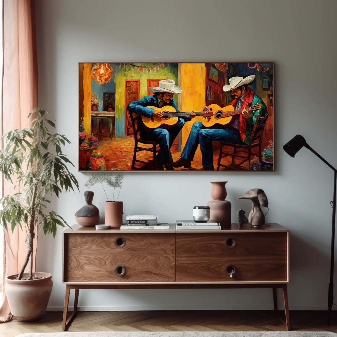 Mariachi Two Mexican Guitarists Mexican Art Print - Image 3