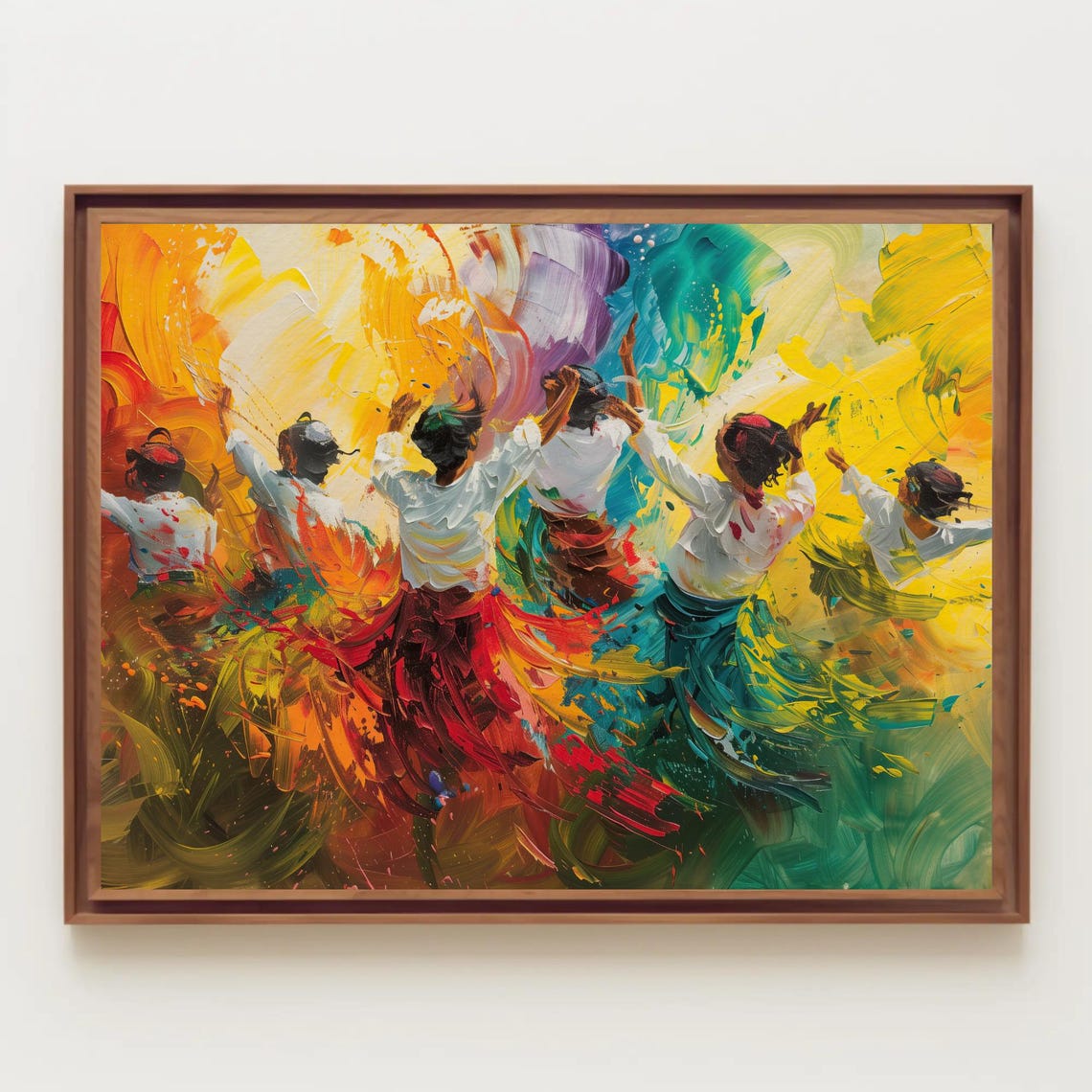 Joyful Holi Festival Dancers In Abstract Color Splash Poster - Image 2