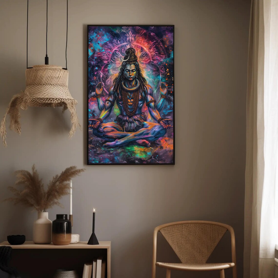 Lord Shiva Meditation Art Print, Yoga Studio Decor - Image 4