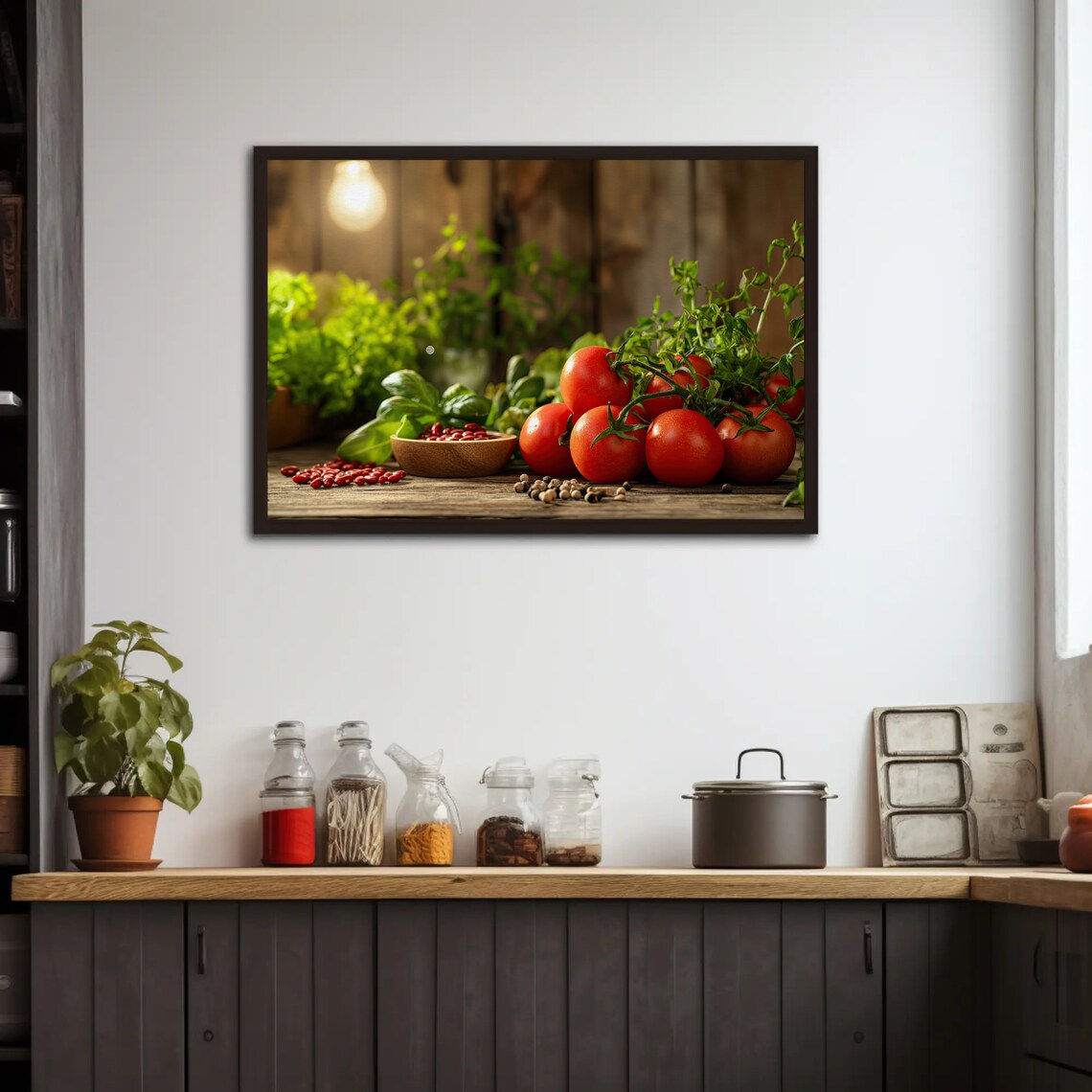 Kitchen Wall Art Tomato Vegetable Decor Ready To Hang Print Restaurant Poster Gift For Her Dinning Room Kitchen Room Decor - Image 2