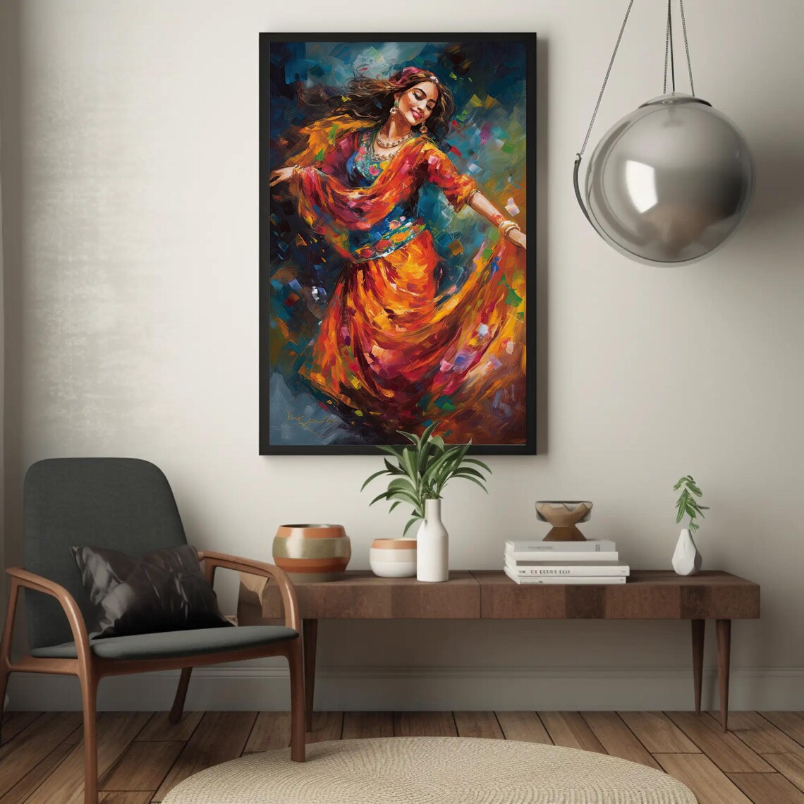 Indian Folk Dance Woman Art Print, Traditional Folk - Image 4