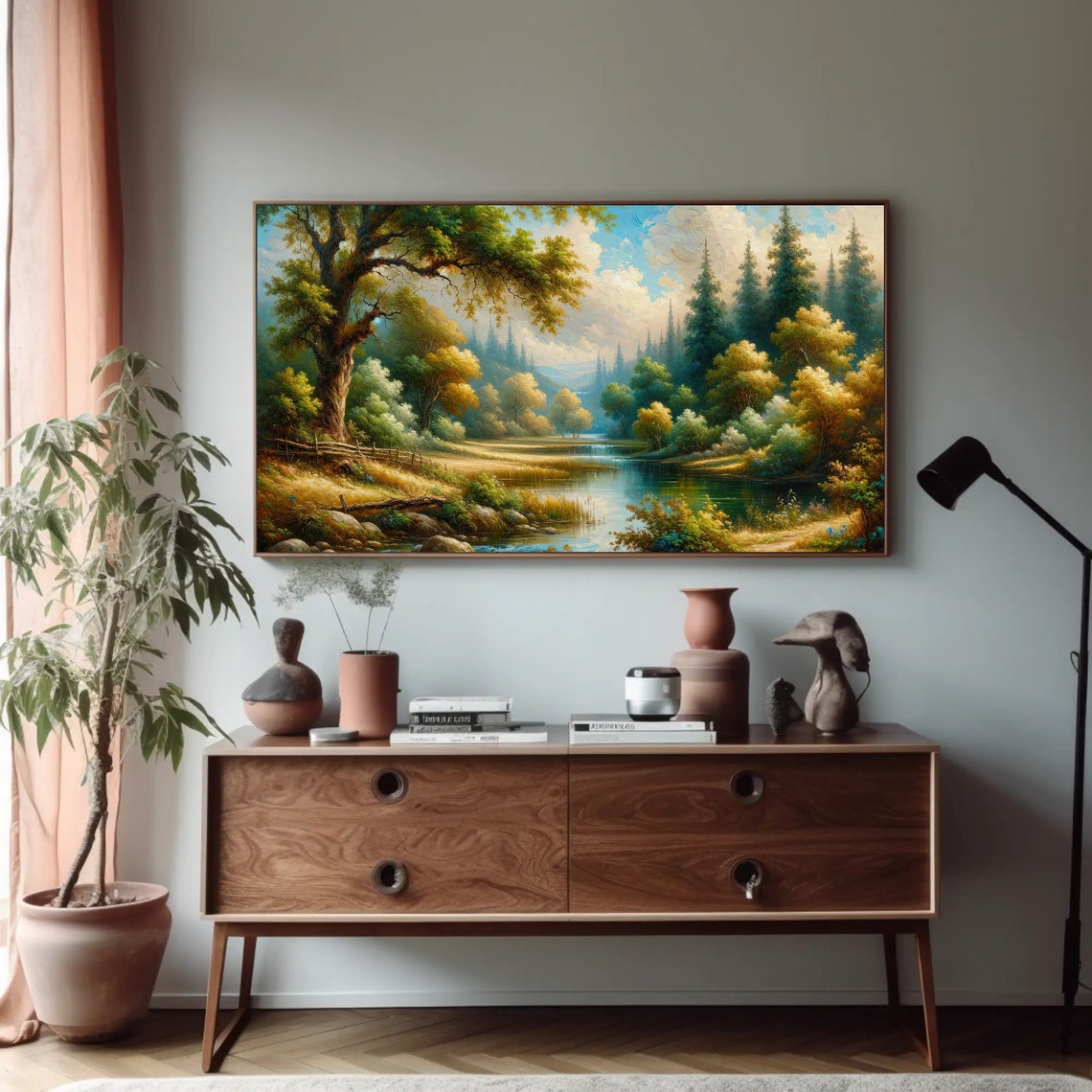 Forest River Landscape Summer Stream Lush Trees Nature Poster - Image 5