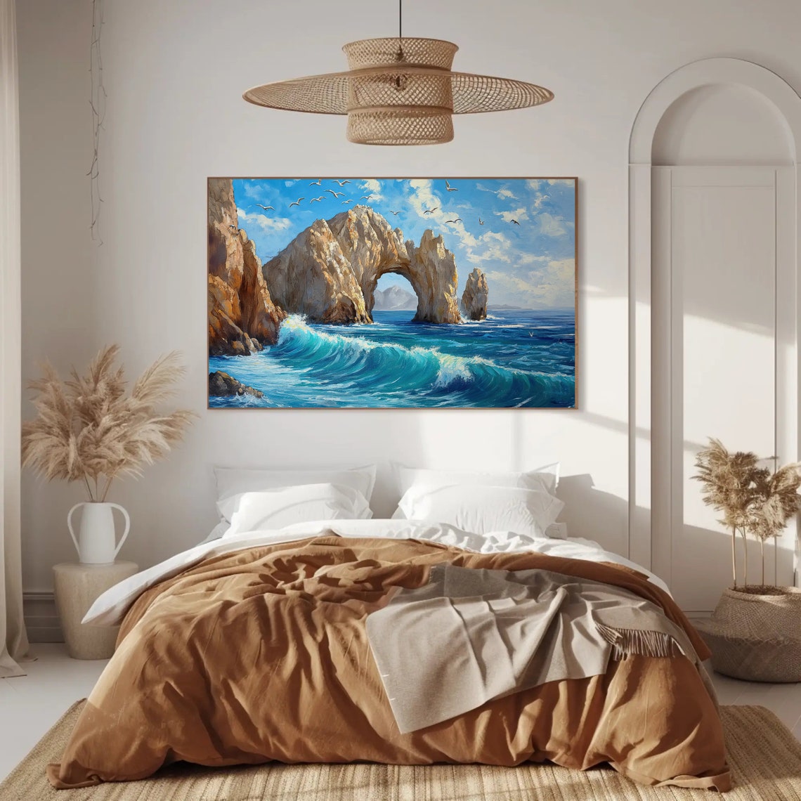 Cabo San Lucas El Arco Rock Arch Ocean Waves Oil Painting Poster - Image 4