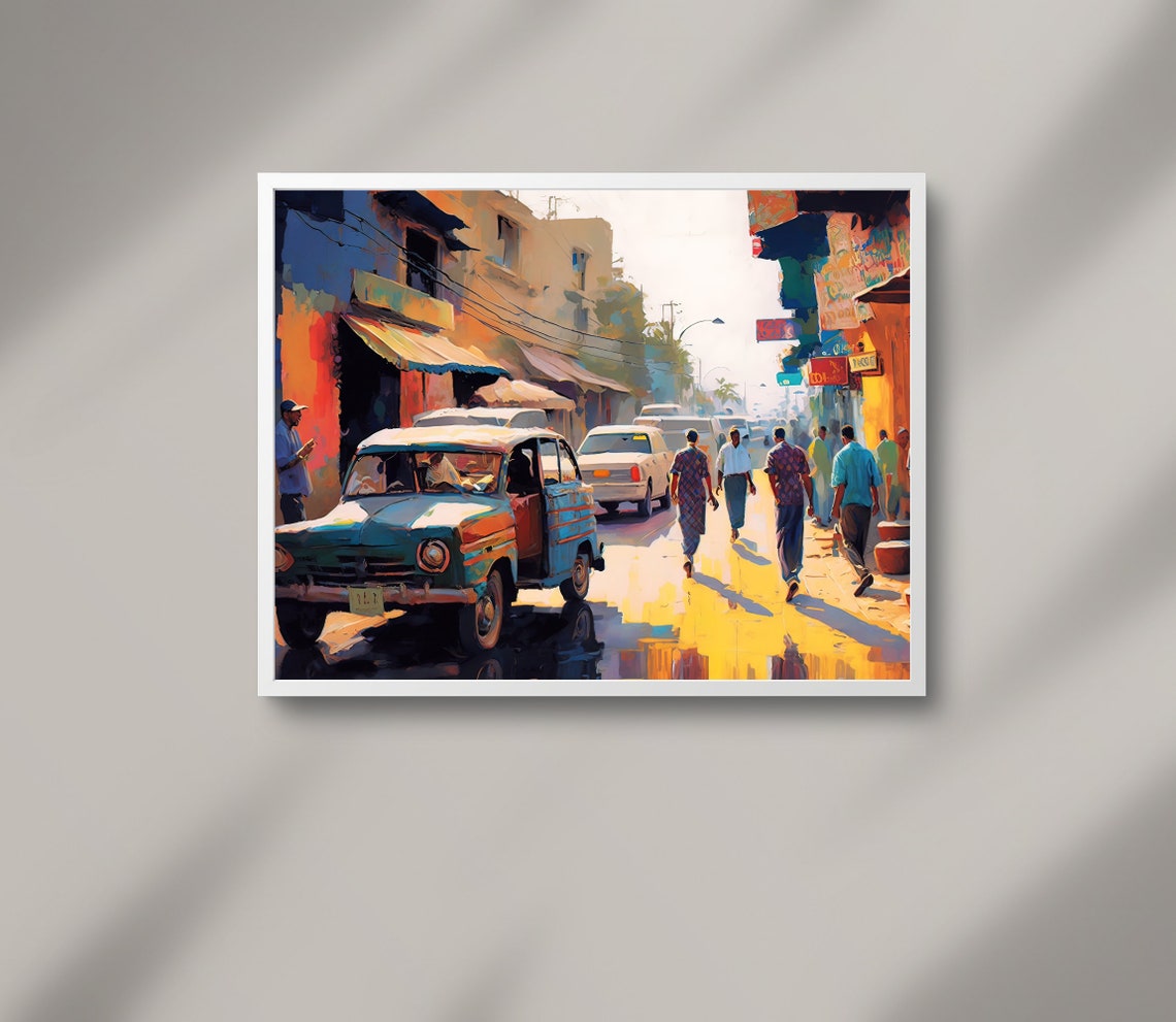 Pakistan Wall Art Lahore Cityscape Pakistani Painting Travel Gift Pakistan Print Pakistani Decor Asia Print Pakistani Home Decor - Image 3