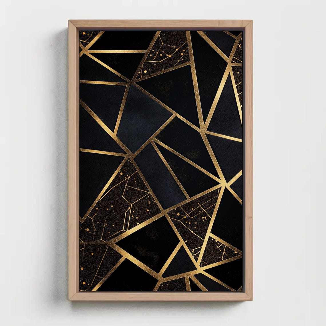 Gold And Black Pattern Abstract Print Luxury Modern Art Wall Decor Bold Geometric Pattern Painting For Living Room Or Office - Image 4