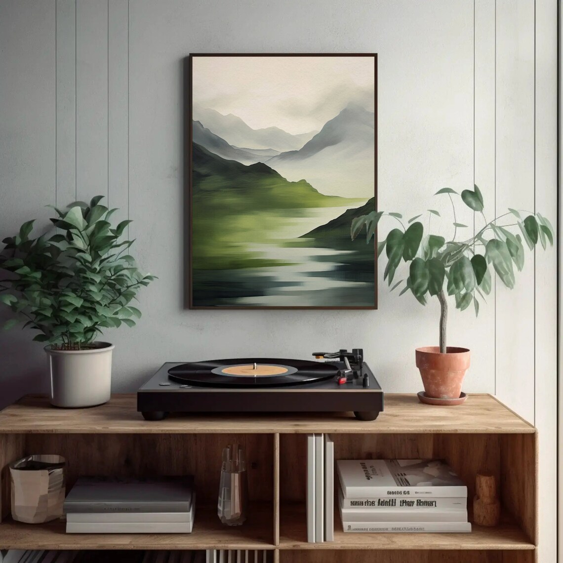 Green Mountain Boho Forest Landscape, Art Print - Image 2