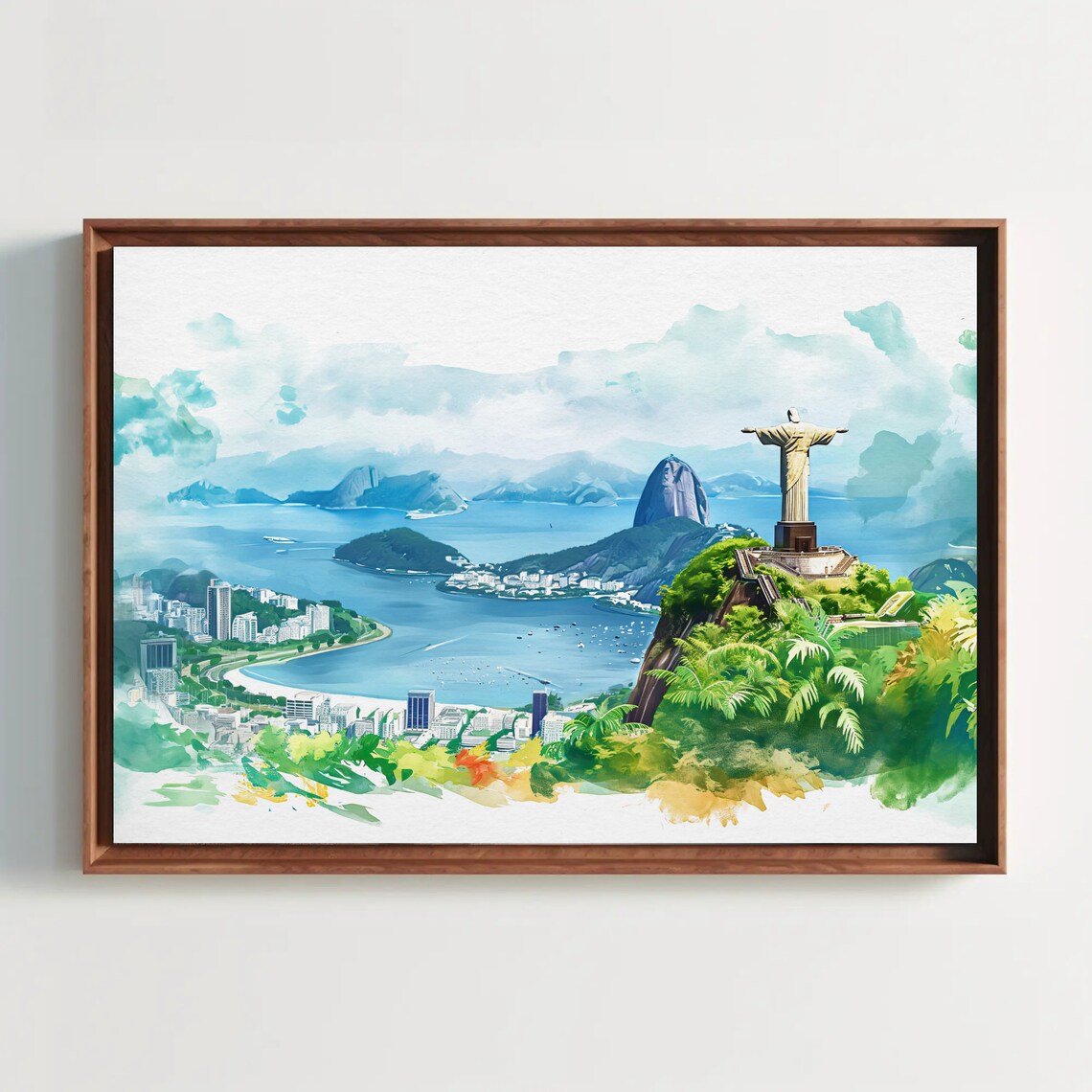 Rio De Janeiro Christ The Redeemer Watercolor Art Print