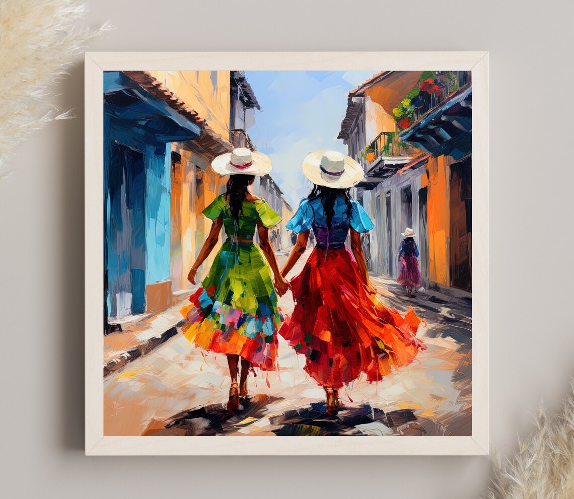 Colombian Woman Travel Poster, Portrait Art Print