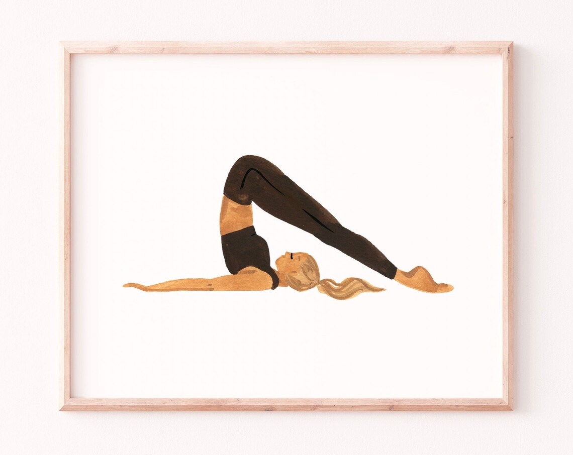 Yoga Pose Boho Wall Art Print, Minimalist Yogi