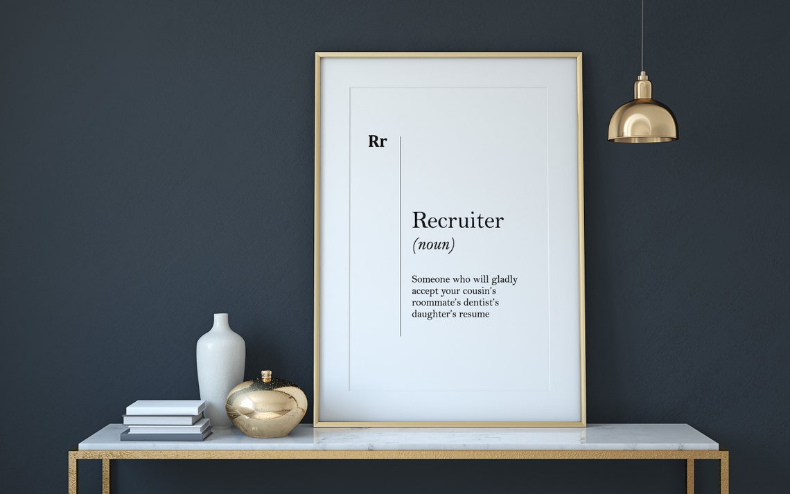 Funny Recruiter Definition Print HR Office Gift Dictionary Decor - Image 2