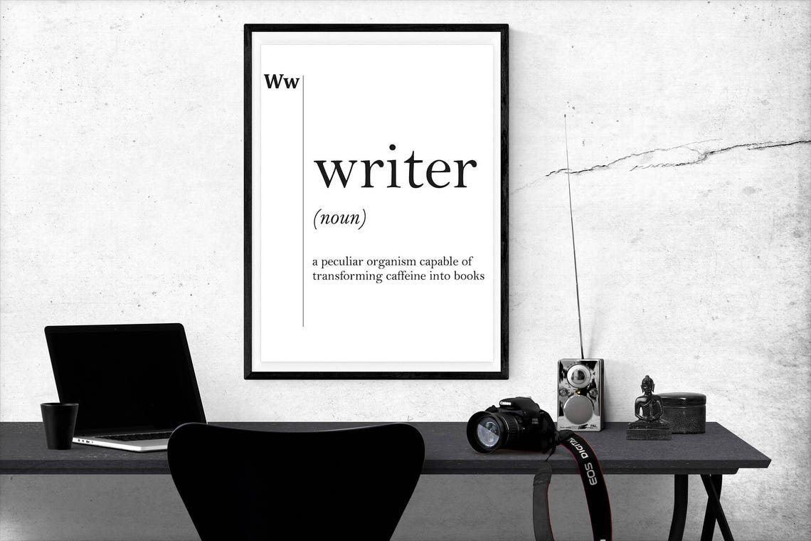 Writer Funny Definition Author Coffee Lover Bookish Dictionary Poster - Image 2
