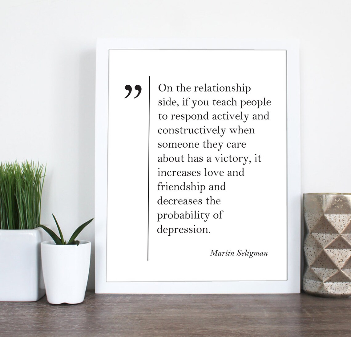 Martin Seligman Love and Friendship Quote Minimalist Art Poster - Image 2