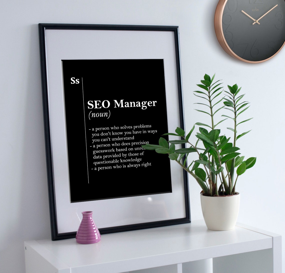 SEO Manager Funny Noun Definition Black Dictionary Gift Poster - Image 3
