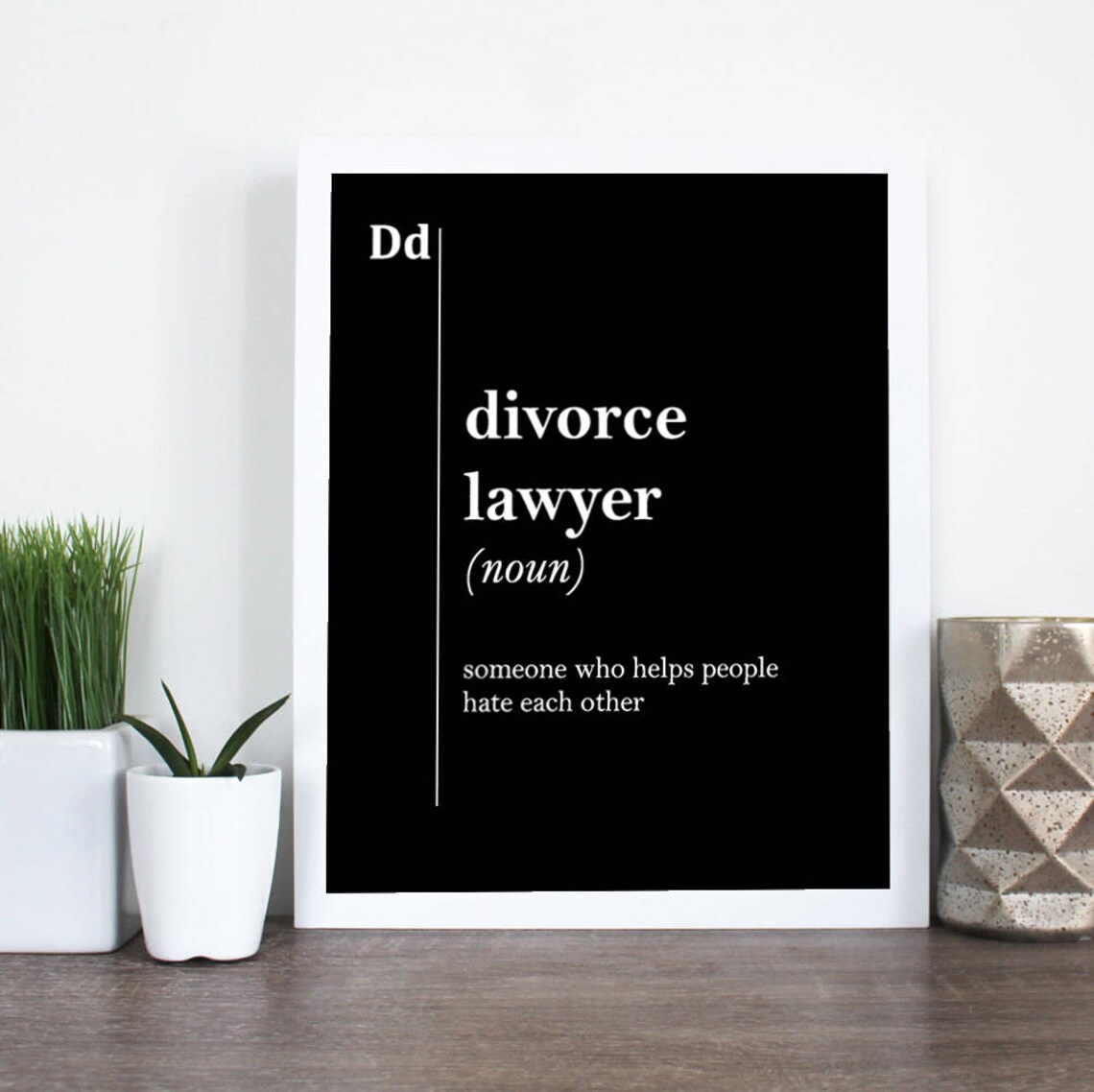 Divorce Lawyer Definition Lawyer Gift Lawyer Poster Attorney Gift For Lawyer Office Decor Coworker Gift Law Gift Lawyer Art Black And White - Image 2