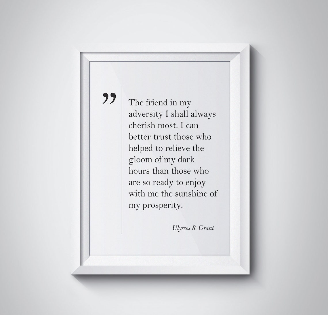 Ulysses S Grant Adversity Friendship Quote Minimalist Poster - Image 2