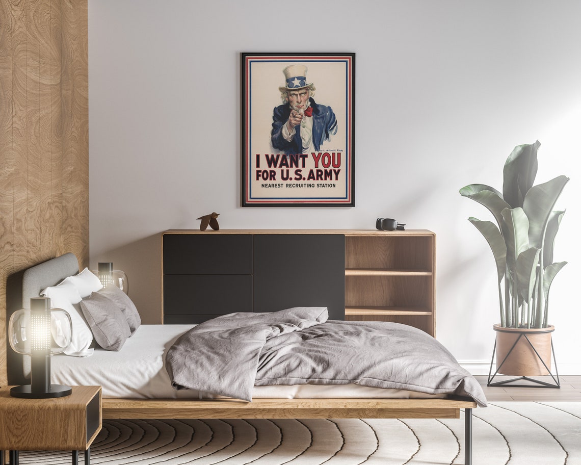 Uncle Sam I Want You US Army Vintage Military Recruiting Poster - Image 3