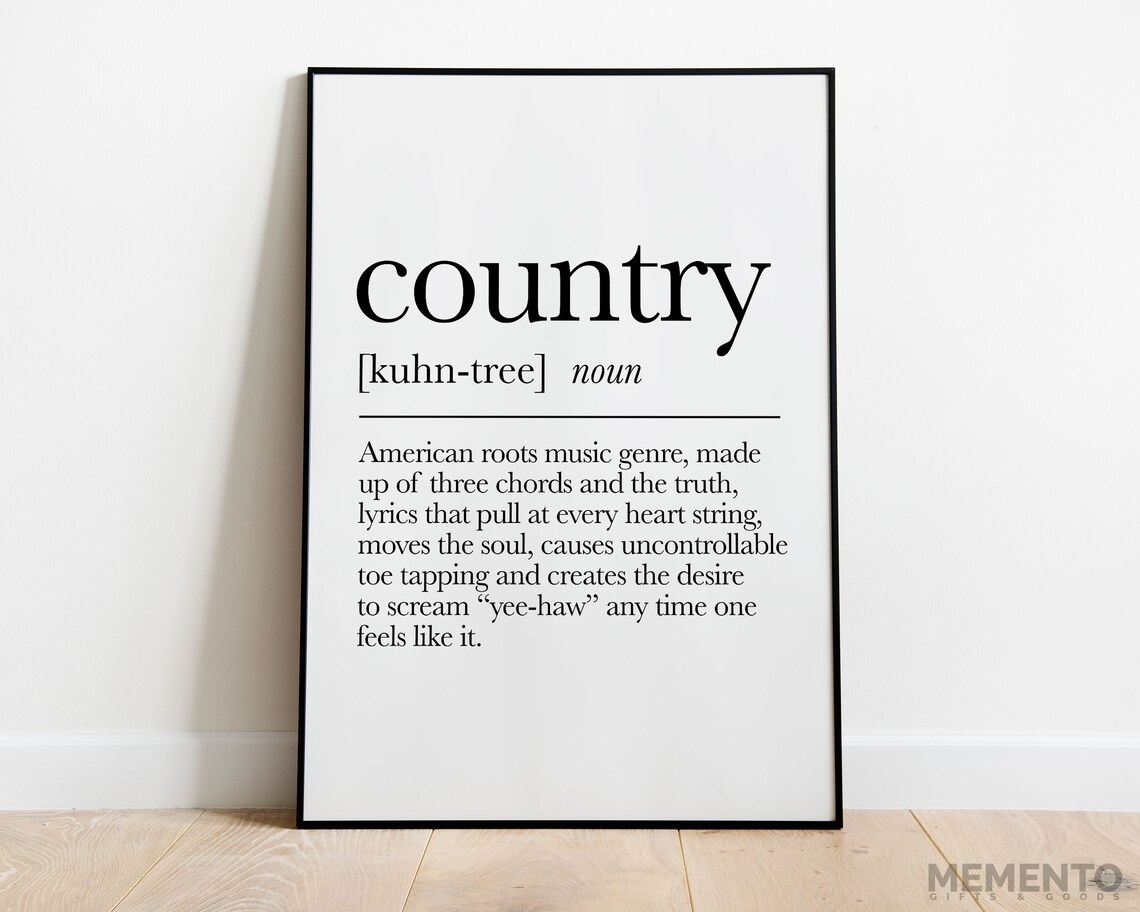 Country Definition Music Wall Decor, Folk Poster