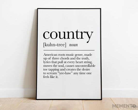 Country Definition Music Wall Decor, Folk Poster