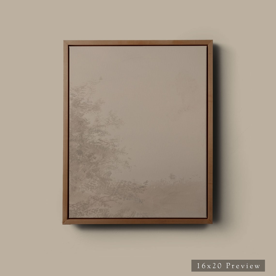 Sepia Abstract Landscape Faint Foliage Along Left Edge Poster - Image 5