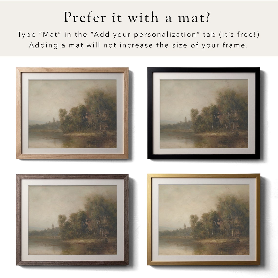 Quiet Lakeside Reflection Vintage Landscape Oil Painting Poster - Image 2