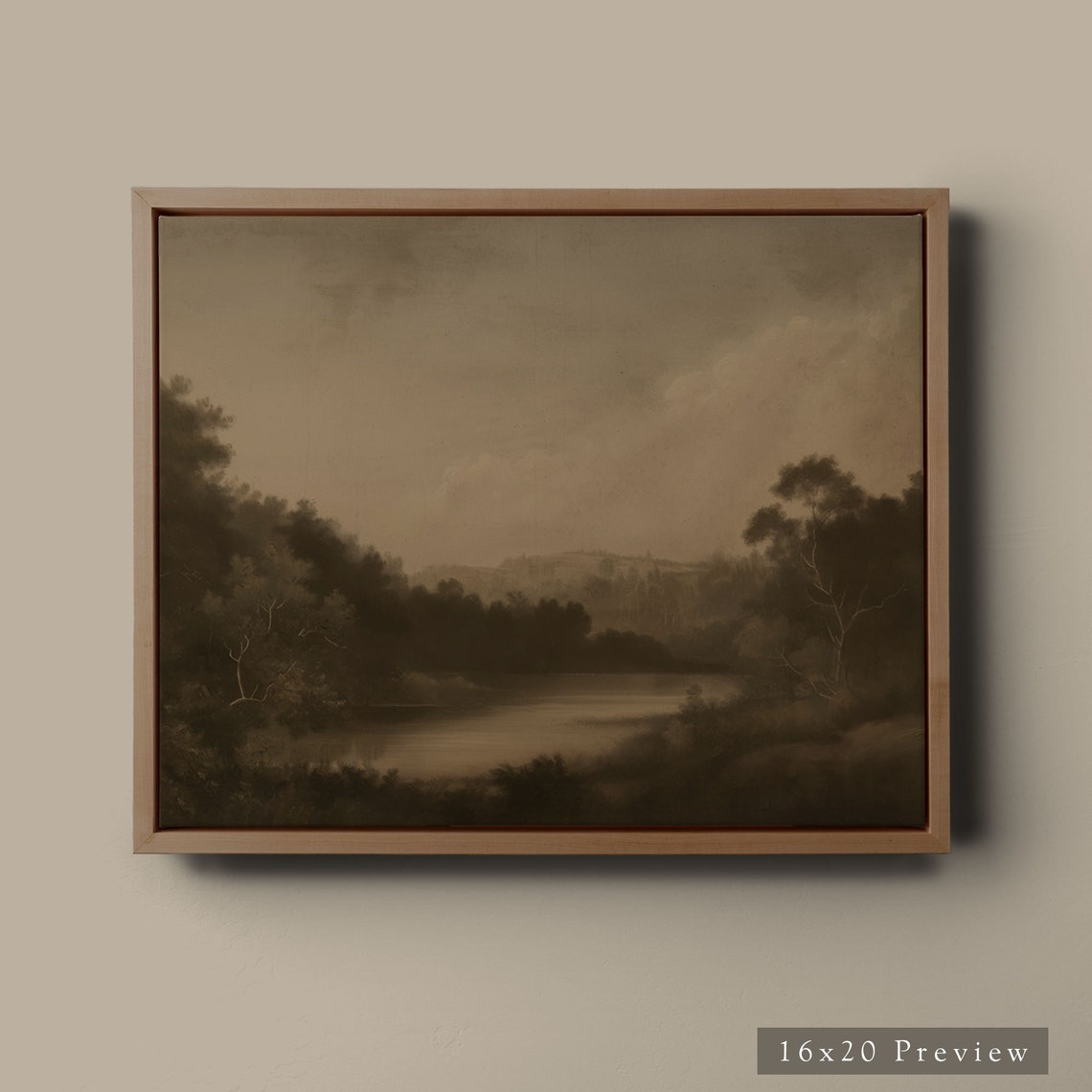 Framed Wall Art Moody Fall Landscape Modern Cottage Style Dark Vintage Oil Painting For Living Room Fall Decor Quality Frames - Image 4