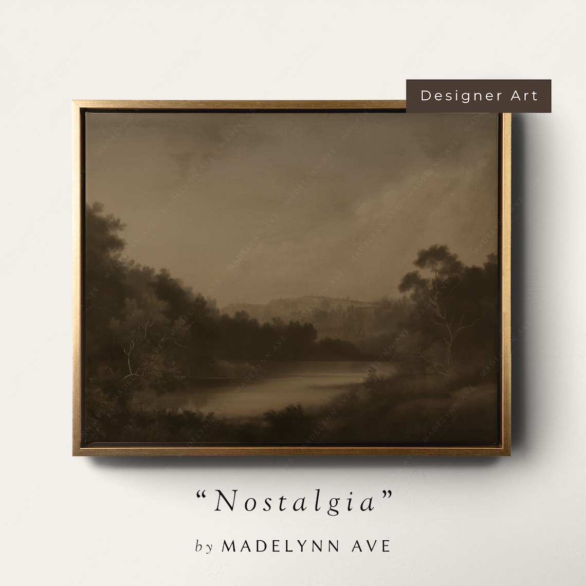 Moody Fall Landscape Art Print, Modern Cottage Style