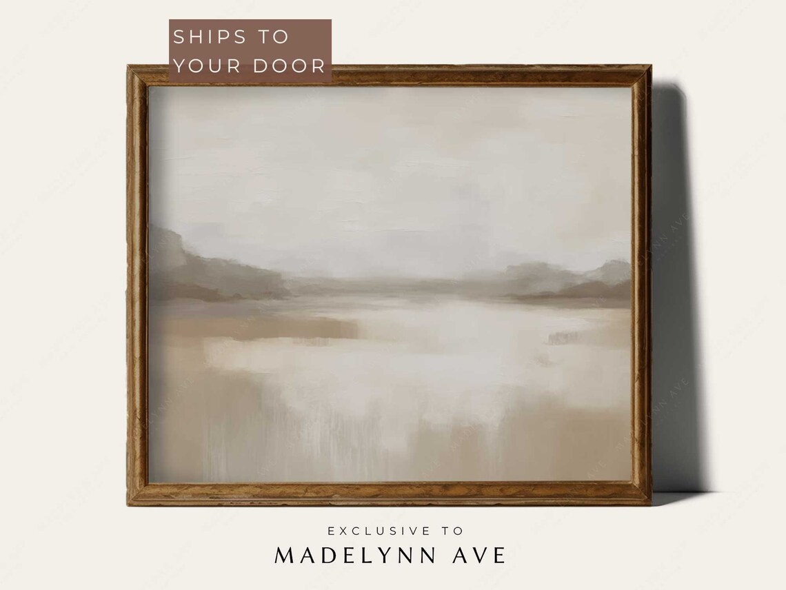Abstract Landscape, Neutral Minimalist Art Print