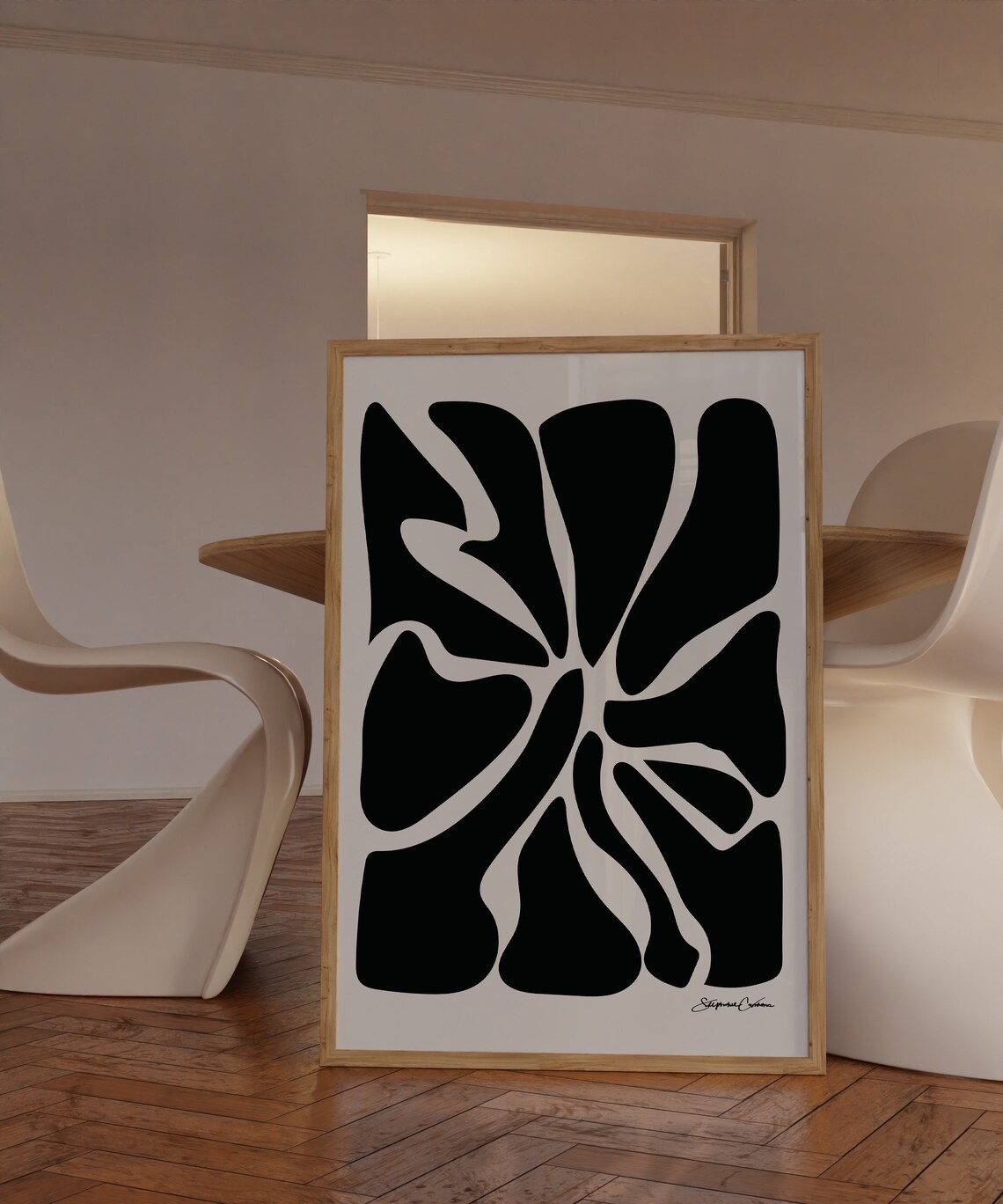 Danish Pastel Boho Abstract Plant Art Print