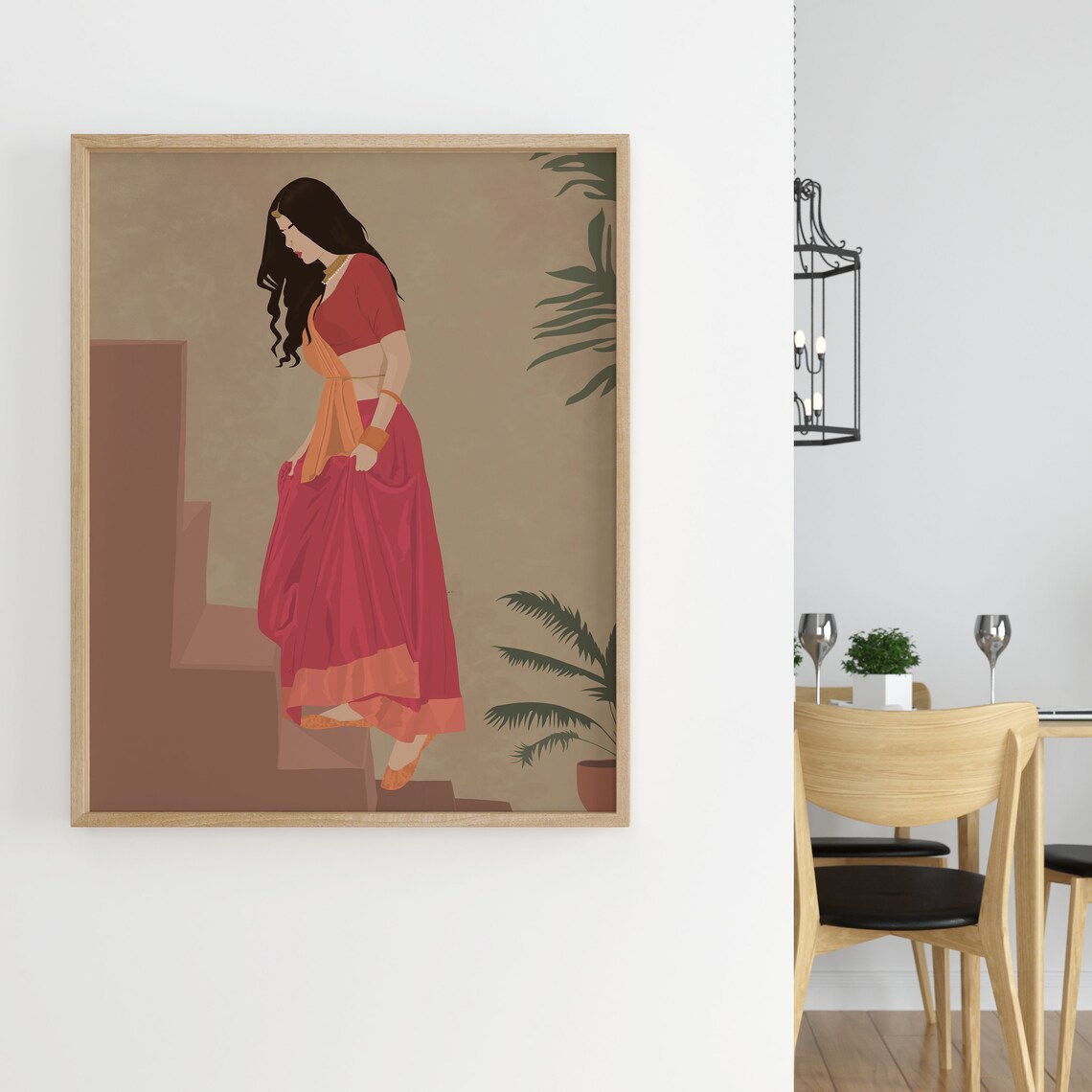 Desi Art, South Asian Modern Woman Illustration - Image 2