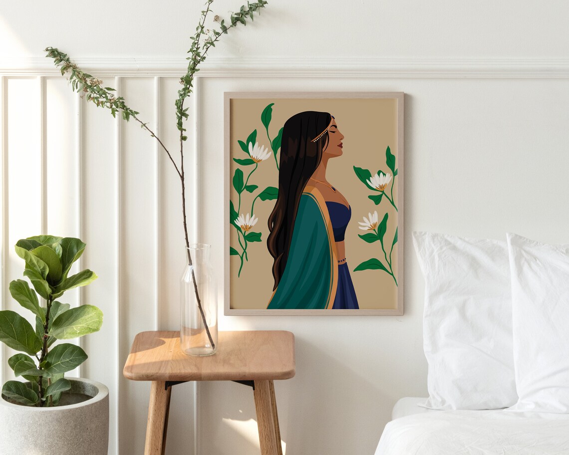 Indian Art, Brown Girl Tamil Wall Art Print - Image 3