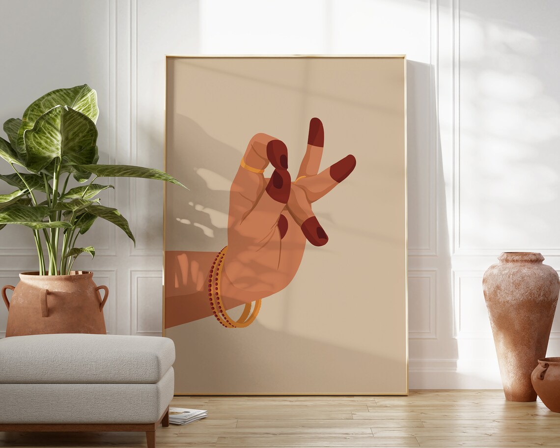 Katakaa Mukha Mudra Indian Dance Art Poster Print - Image 2