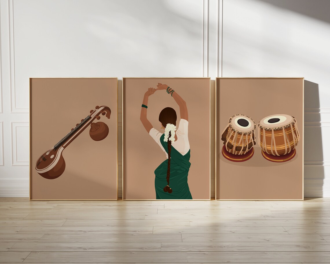 Veena Art, Indian Musical Instrument Decor - Image 3