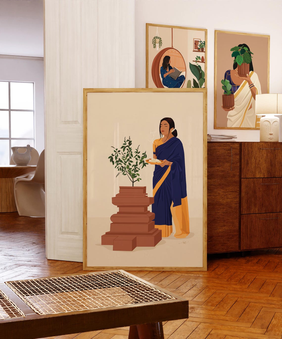 Tulsi Pooja Art, South Indian Hindu Art - Image 3