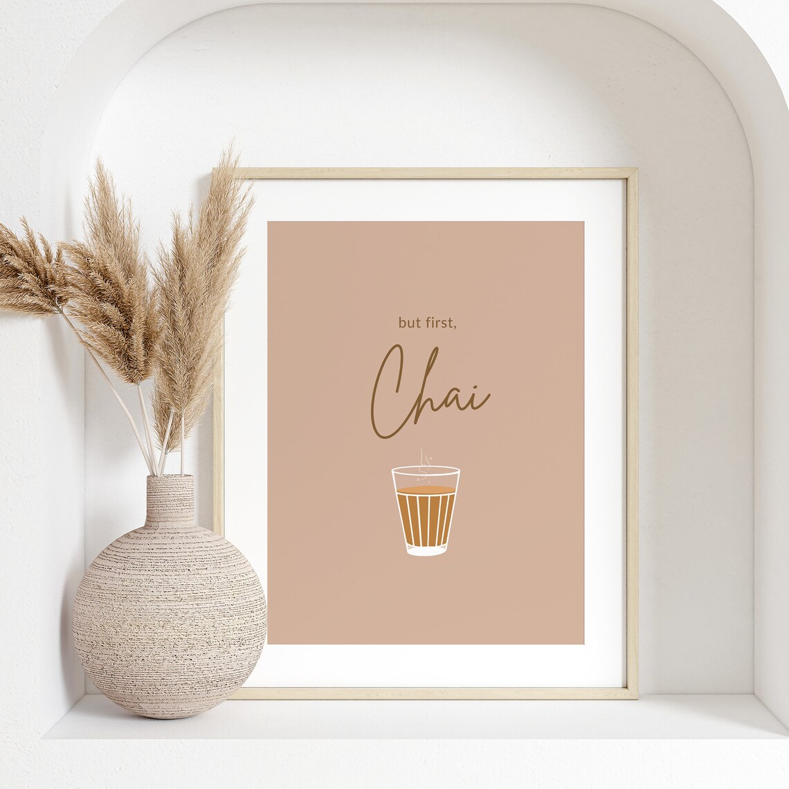 But First Chai Indian Typography Kitchen Art Print - Image 8