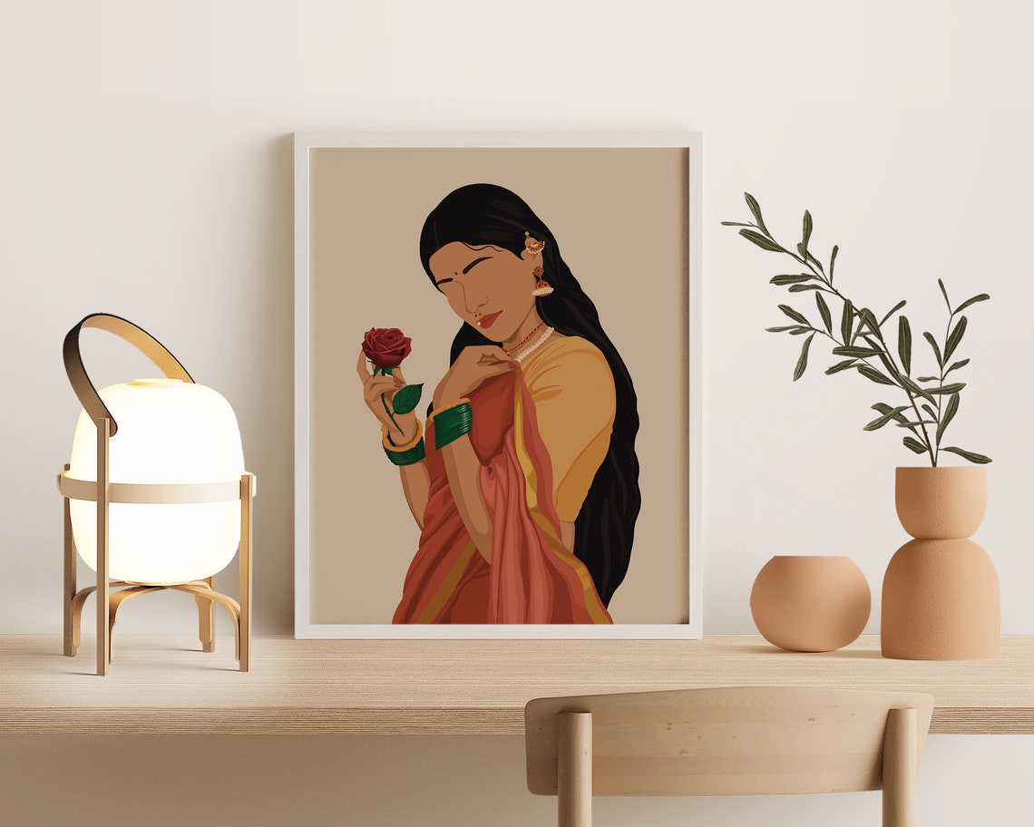 Indian Woman Art Print, Desi Wall Art - Image 4